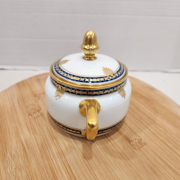 Richard Ginori Italy White W/ Gold Finial Large Sugar Bowl With Lid Vintage - Picture 4 of 10